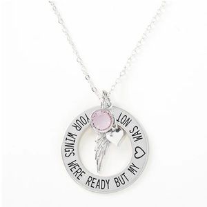 NITB Your Wings Were Ready Personalized Memorial June Birthstone Necklace
